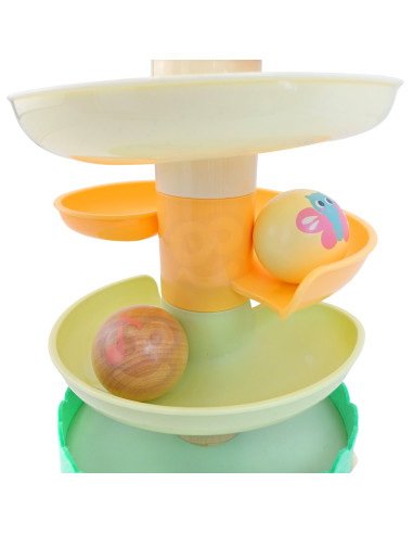 WOOPIE GREEN Medinis kamuoliukų takelis Sensorinis edukacinis 6 vnt.