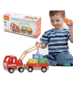 VIGA Wooden Crane with Containers