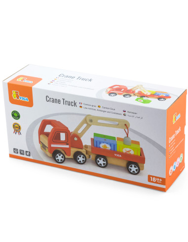 VIGA Wooden Crane with Containers