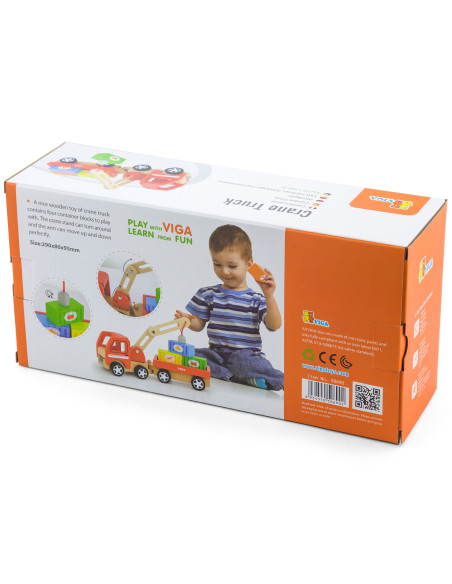 VIGA Wooden Crane with Containers