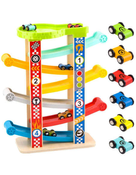 TOOKY TOY Spalvingas nusileidimo takas automobiliams