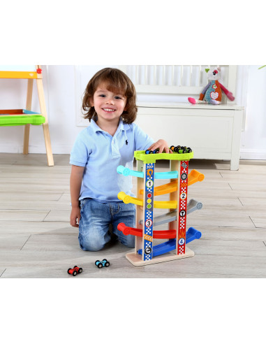 TOOKY TOY Spalvingas nusileidimo takas automobiliams