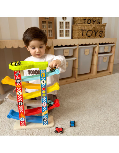 TOOKY TOY Spalvingas nusileidimo takas automobiliams