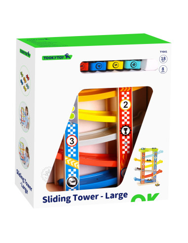 TOOKY TOY Spalvingas nusileidimo takas automobiliams