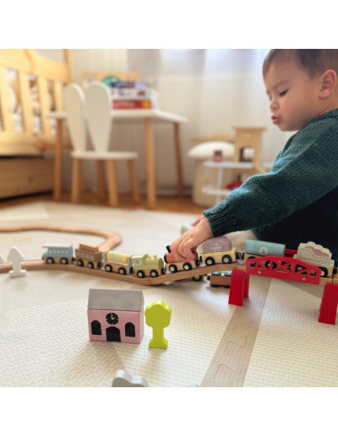 TOOKY TOY Wooden Magnetic Carriages