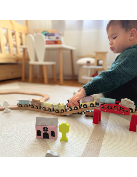 TOOKY TOY Wooden Magnetic Carriages