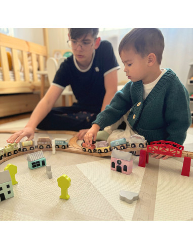 TOOKY TOY Wooden Magnetic Carriages