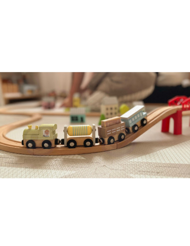 TOOKY TOY Wooden Magnetic Carriages