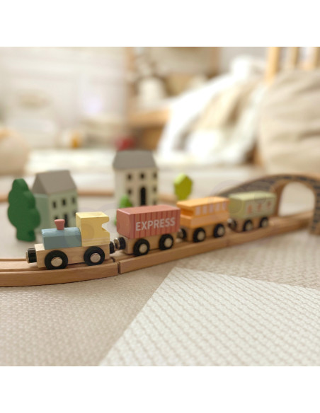 TOOKY TOY Wooden Magnetic Carriages