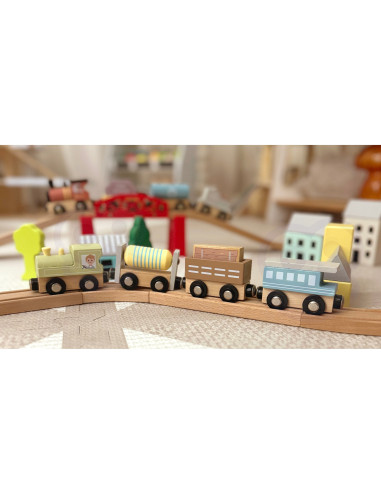 TOOKY TOY Wooden Magnetic Carriages