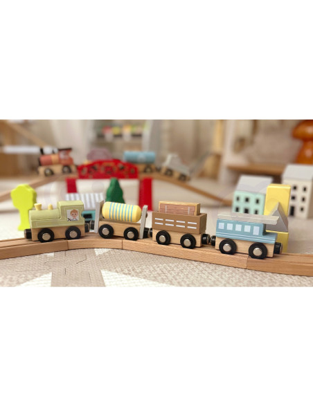 TOOKY TOY Wooden Magnetic Carriages