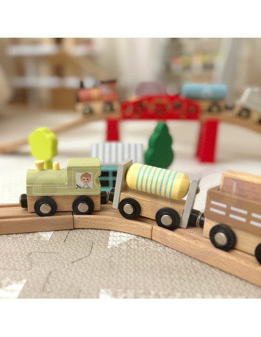 TOOKY TOY Wooden Magnetic Carriages