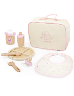 VIGA PolarB Wooden Doll Feeding Bag Set - with Bottle and Bib