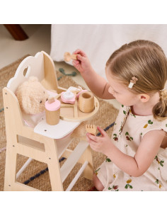 VIGA PolarB Wooden Doll Feeding Bag Set - with Bottle and Bib 2