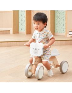 VIGA PolarB Wooden Polar Bear Ride-On with Soft Wheels 2