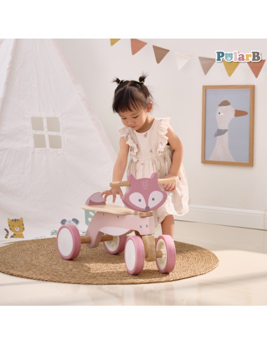 VIGA PolarB Wooden Fox Ride-On with Soft Wheels