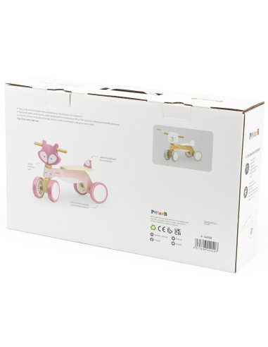 VIGA PolarB Wooden Fox Ride-On with Soft Wheels