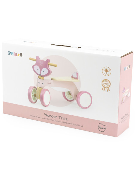 VIGA PolarB Wooden Fox Ride-On with Soft Wheels
