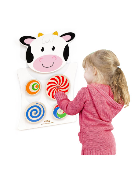 VIGA Wooden Manipulative Board Cow FSC Montessori Certificate