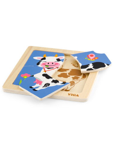 VIGA Handy Wooden Cow Puzzle