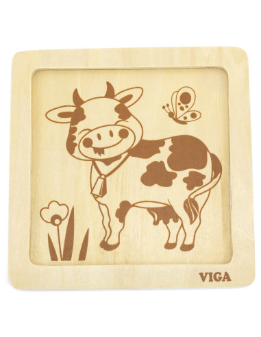 VIGA Handy Wooden Cow Puzzle