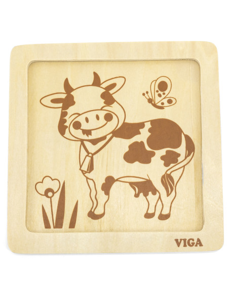 VIGA Handy Wooden Cow Puzzle