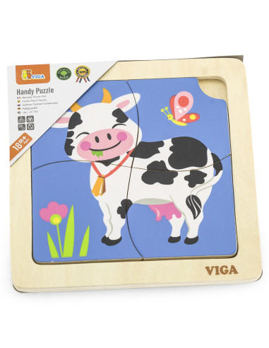 VIGA Handy Wooden Cow Puzzle