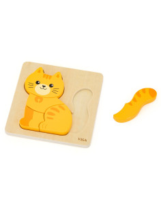 VIGA Wooden Puzzle - Ginger Kitten 2