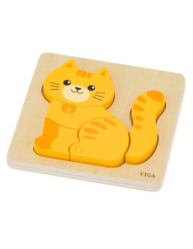 VIGA Wooden Puzzle - Ginger Kitten