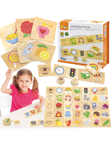 VIGA Educational Game Sorting Senses Puzzle 37 pcs Montessori