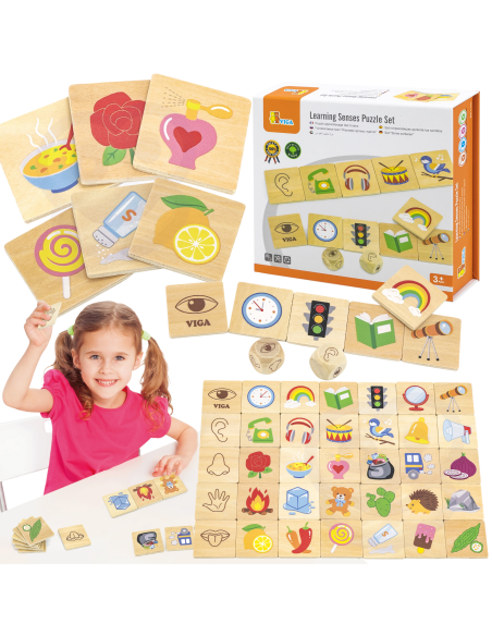 VIGA Educational Game Sorting Senses Puzzle 37 pcs Montessori