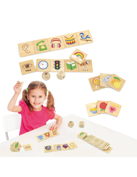 VIGA Educational Game Sorting Senses Puzzle 37 pcs Montessori