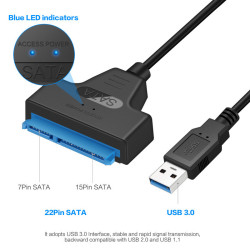 SATA to USB 3.0 / 2.0 kabelis 2,5 inch HDD, SSD diskų pajungimui per USB 3.0 / 2.0