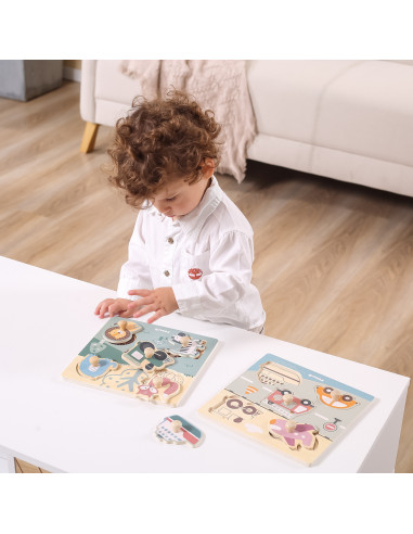 VIGA PolarB Wooden Puzzle Animals with Pins
