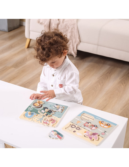 VIGA PolarB Wooden Puzzle Animals with Pins