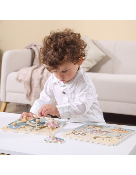 VIGA PolarB Wooden Puzzle Animals with Pins
