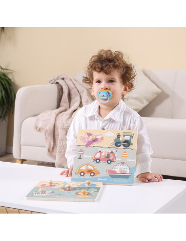 VIGA PolarB Wooden Puzzle Animals with Pins