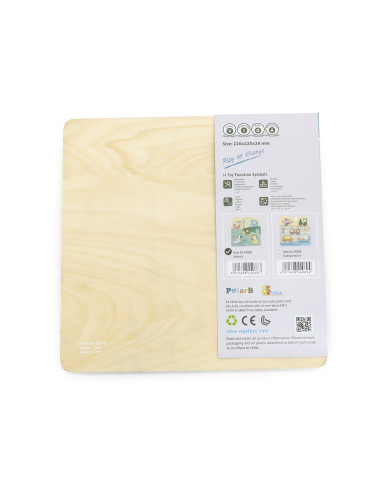 VIGA PolarB Wooden Puzzle Animals with Pins