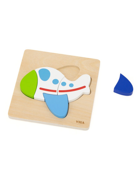 VIGA Wooden Puzzle – Colorful Airplane