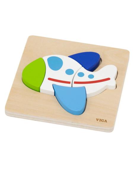 VIGA Wooden Puzzle – Colorful Airplane