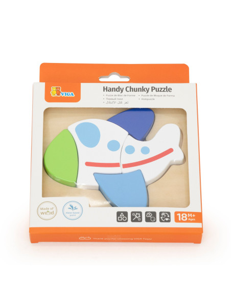 VIGA Wooden Puzzle – Colorful Airplane