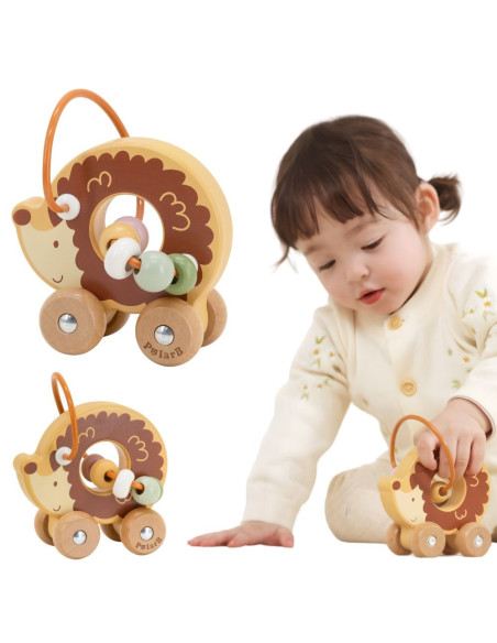 VIGA Bead Maze on Wheels – Hedgehog 12M+