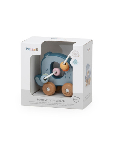 VIGA Bead Maze on Wheels - Elephant 12M+