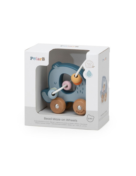 VIGA Bead Maze on Wheels - Elephant 12M+