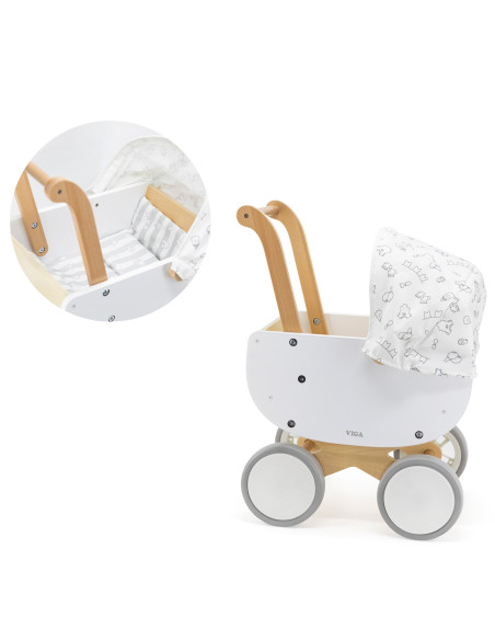 VIGA Wooden Doll's Pram with Gondola