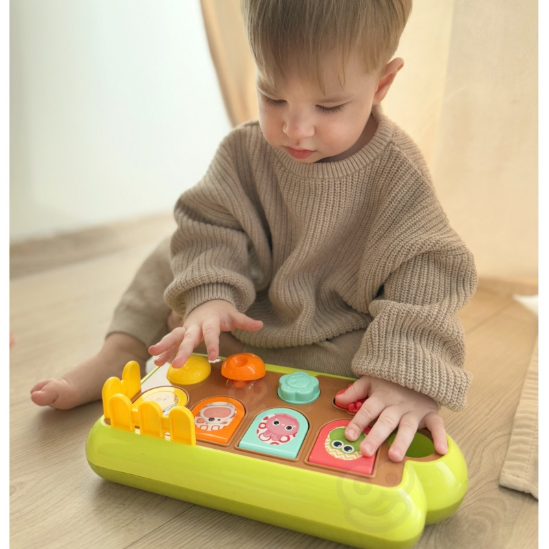 WOOPIE BABY edukacinis iššokantis gyvūnas Happy Farm POP-UP žaislas