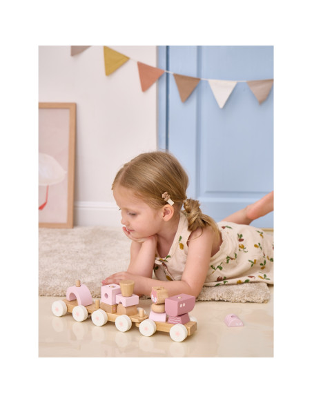 VIGA PolarB Pink Train with Carriages Blocks