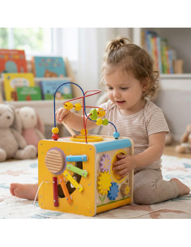 Viga Wooden Educational Cube 5-in-1