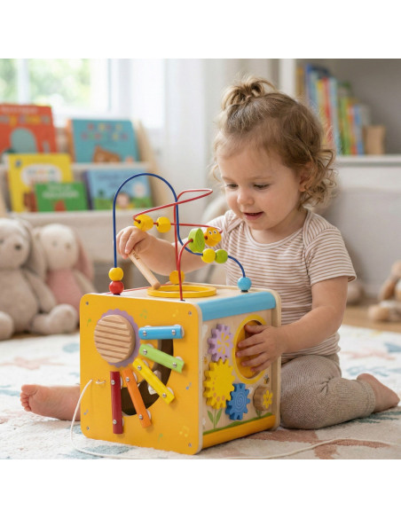 Viga Wooden Educational Cube 5-in-1