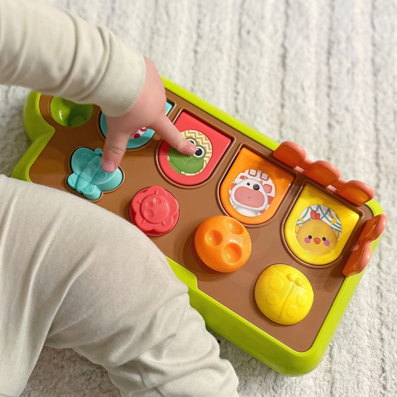 WOOPIE BABY edukacinis iššokantis gyvūnas Happy Farm POP-UP žaislas